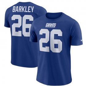 Wholesale Cheap New York Giants #26 Saquon Barkley Nike Dri-FIT Player Pride 3.0 Name & Number T-Shirt Royal