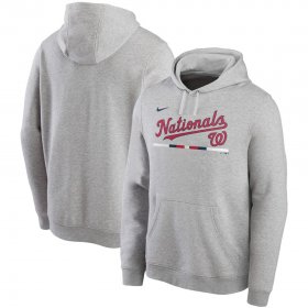 Wholesale Cheap Washington Nationals Nike Color Bar Club Pullover Hoodie Gray