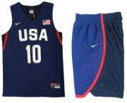 Wholesale Cheap 2016 Olympics Team USA Men's #10 Kyrie Irving Navy Blue Revolution 30 Swingman Basketball Jersey With Shorts