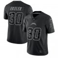 Wholesale Cheap Men's Los Angeles Chargers #30 Austin Ekeler Black Reflective Limited Stitched Football Jersey
