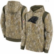 Wholesale Cheap Men Carolina Panthers Nike Camo 2021 Salute To Service Therma Performance Pullover Hoodie