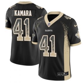 Wholesale Cheap Nike Saints #41 Alvin Kamara Black Team Color Men\'s Stitched NFL Limited Rush Drift Fashion Jersey