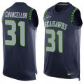 Wholesale Cheap Nike Seahawks #31 Kam Chancellor Steel Blue Team Color Men's Stitched NFL Limited Tank Top Jersey