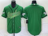 Wholesale Cheap Men's Philadelphia Eagles Blank Green Cool Base Stitched Baseball Jersey