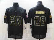 Wholesale Cheap Men's Detroit Lions #20 Barry Sanders Black 2020 Salute To Service Stitched NFL Nike Limited Jersey