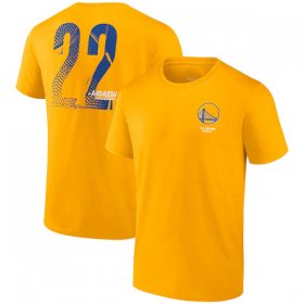 Wholesale Cheap Men\'s Golden State Warriors #22 Andrew Wiggins 2021-2022 Gold NBA Finals Champions Name & Number T-Shirt