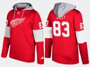 Wholesale Cheap Red Wings #83 Trevor Daley Red Name And Number Hoodie