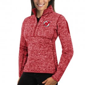 Wholesale Cheap New Jersey Devils Antigua Women\'s Fortune 1/2-Zip Pullover Sweater Red