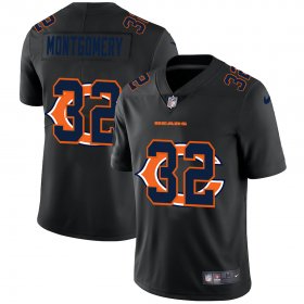 Wholesale Cheap Chicago Bears #32 David Montgomery Men\'s Nike Team Logo Dual Overlap Limited NFL Jersey Black