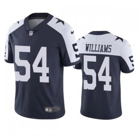 Wholesale Cheap Men\'s Dallas Cowboys #54 Sam Williams White Navy Vapor Limited Stitched Jersey