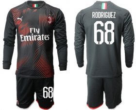 Wholesale Cheap AC Milan #68 Rodriguez Third Long Sleeves Soccer Club Jersey