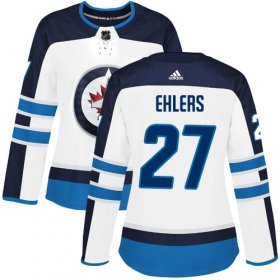 Wholesale Cheap Adidas Jets #27 Nikolaj Ehlers White Road Authentic Women\'s Stitched NHL Jersey