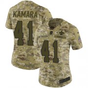 Wholesale Cheap Nike Saints #41 Alvin Kamara Camo Women's Stitched NFL Limited 2018 Salute to Service Jersey