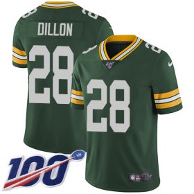 Wholesale Cheap Nike Packers #28 AJ Dillon Green Team Color Youth Stitched NFL 100th Season Vapor Untouchable Limited Jersey