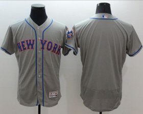 Wholesale Cheap Mets Blank Grey Flexbase Authentic Collection Stitched MLB Jersey