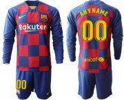 Wholesale Cheap Barcelona Personalized Home Long Sleeves Soccer Club Jersey