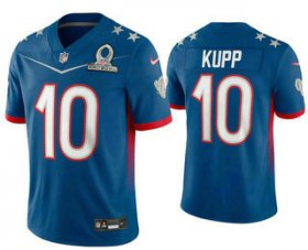Wholesale Cheap Men\'s Los Angeles Rams #10 Cooper Kupp Blue 2022 Pro Bowl Vapor Untouchable Stitched Limited Jersey