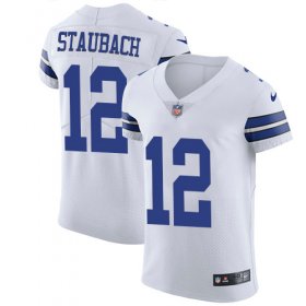 Wholesale Cheap Nike Cowboys #12 Roger Staubach White Men\'s Stitched NFL Vapor Untouchable Elite Jersey