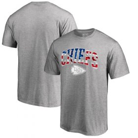 Wholesale Cheap Men\'s Kansas City Chiefs Pro Line by Fanatics Branded Heathered Gray Banner Wave T-Shirt