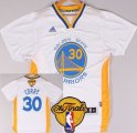 Wholesale Cheap Men's Golden State Warriors #30 Stephen Curry White Short-Sleeved 2016 The NBA Finals Patch Jersey