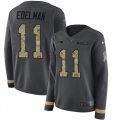 Wholesale Cheap Nike Patriots #11 Julian Edelman Anthracite Salute to Service Women's Stitched NFL Limited Therma Long Sleeve Jersey