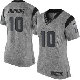 Wholesale Cheap Nike Texans #10 DeAndre Hopkins Gray Women\'s Stitched NFL Limited Gridiron Gray Jersey