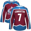 Wholesale Cheap Adidas Avalanche #7 Kevin Connauton Burgundy Home Authentic Women's Stitched NHL Jersey