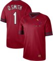 Wholesale Cheap Nike Cardinals #1 Ozzie Smith Red Authentic Cooperstown Collection Stitched MLB Jersey