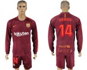 Wholesale Cheap Barcelona #14 Cruijff Sec Away Long Sleeves Soccer Club Jersey