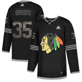 Wholesale Cheap Adidas Blackhawks #35 Tony Esposito Black Authentic Classic Stitched NHL Jersey