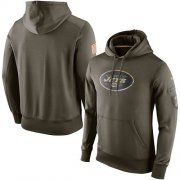 Wholesale Cheap Men's New York Jets Nike Olive Salute To Service KO Performance Hoodie