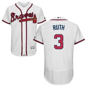 Wholesale Cheap Braves #3 Babe Ruth White Flexbase Authentic Collection Stitched MLB Jersey