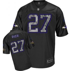 Wholesale Cheap Sideline Black United Ravens #27 Ray Rice Black Stitched NFL Jersey