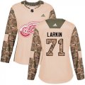 Wholesale Cheap Adidas Red Wings #71 Dylan Larkin Camo Authentic 2017 Veterans Day Women's Stitched NHL Jersey
