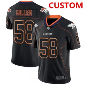 Cheap Men\'s Denver Broncos Custom NFL 2018 Lights Out Black Color Rush Limited Jersey