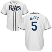 Wholesale Cheap Rays #5 Matt Duffy White Cool Base Stitched Youth MLB Jersey
