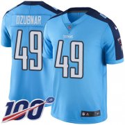 Wholesale Cheap Nike Titans #49 Nick Dzubnar Light Blue Men's Stitched NFL Limited Rush 100th Season Jersey