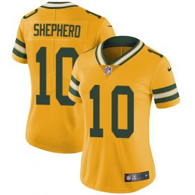 Wholesale Cheap Nike Packers #10 Darrius Shepherd Yellow Women\'s Stitched NFL Limited Rush Jersey