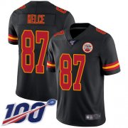 Wholesale Big Size Nike Chiefs #87 Travis Kelce Black Men's Stitched NFL Limited Rush 100th Season Jersey