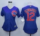 Wholesale Cheap Cubs #12 Kyle Schwarber Blue Alternate Women's Stitched MLB Jersey