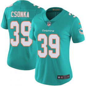 Wholesale Cheap Nike Dolphins #39 Larry Csonka Aqua Green Team Color Women\'s Stitched NFL Vapor Untouchable Limited Jersey