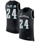 Wholesale Cheap Nike Eagles #24 Darius Slay Jr Black Alternate Men's Stitched NFL Limited Rush Tank Top Jersey