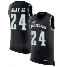 Wholesale Cheap Nike Eagles #24 Darius Slay Jr Black Alternate Men\'s Stitched NFL Limited Rush Tank Top Jersey