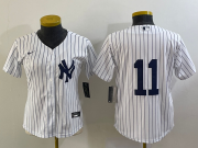 Cheap Women's New York Yankees #11 Anthony Volpe White No Name Stitched MLB Nike Cool Base Jersey