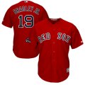 Wholesale Cheap Boston Red Sox #19 Jackie Bradley Jr. Majestic 2018 World Series Champions Team Logo Player Jersey Scarlet