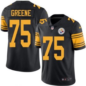 Wholesale Cheap Nike Steelers #75 Joe Greene Black Men\'s Stitched NFL Limited Rush Jersey