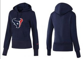 Wholesale Cheap Women\'s Houston Texans Logo Pullover Hoodie Blue