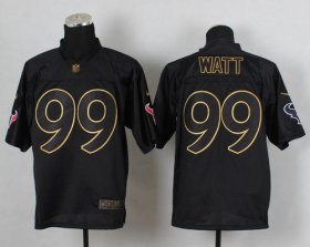 Wholesale Cheap Nike Texans #99 J.J. Watt Black Gold No. Fashion Men\'s Stitched NFL Elite Jersey