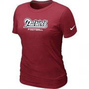 Wholesale Cheap Women's Nike New England Patriots Sideline Legend Authentic Font T-Shirt Red