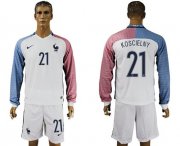 Wholesale Cheap France #21 Koscielny Away Long Sleeves Soccer Country Jersey